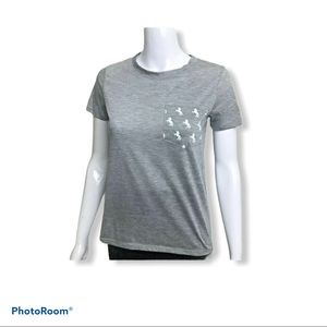 ❤️Graphic T Shirt XS Gray White Pocket Unico…